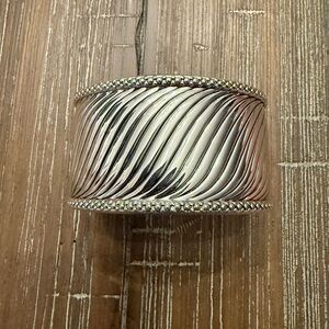 Silver Textured Cuff Bracelet